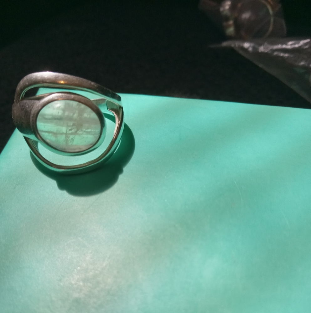 Sterling Silver Moon Stone Ring Sz 8